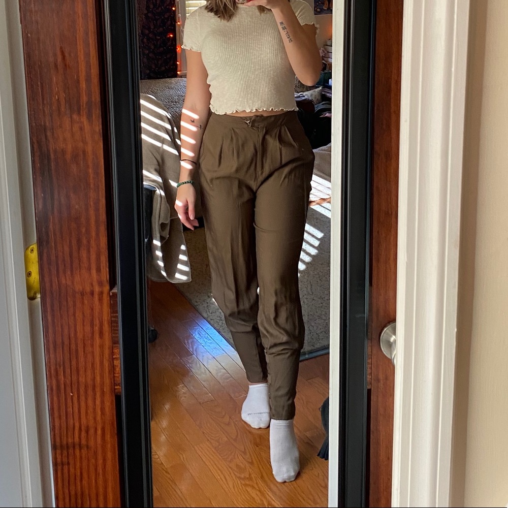 Army Green Jogger-like Pants